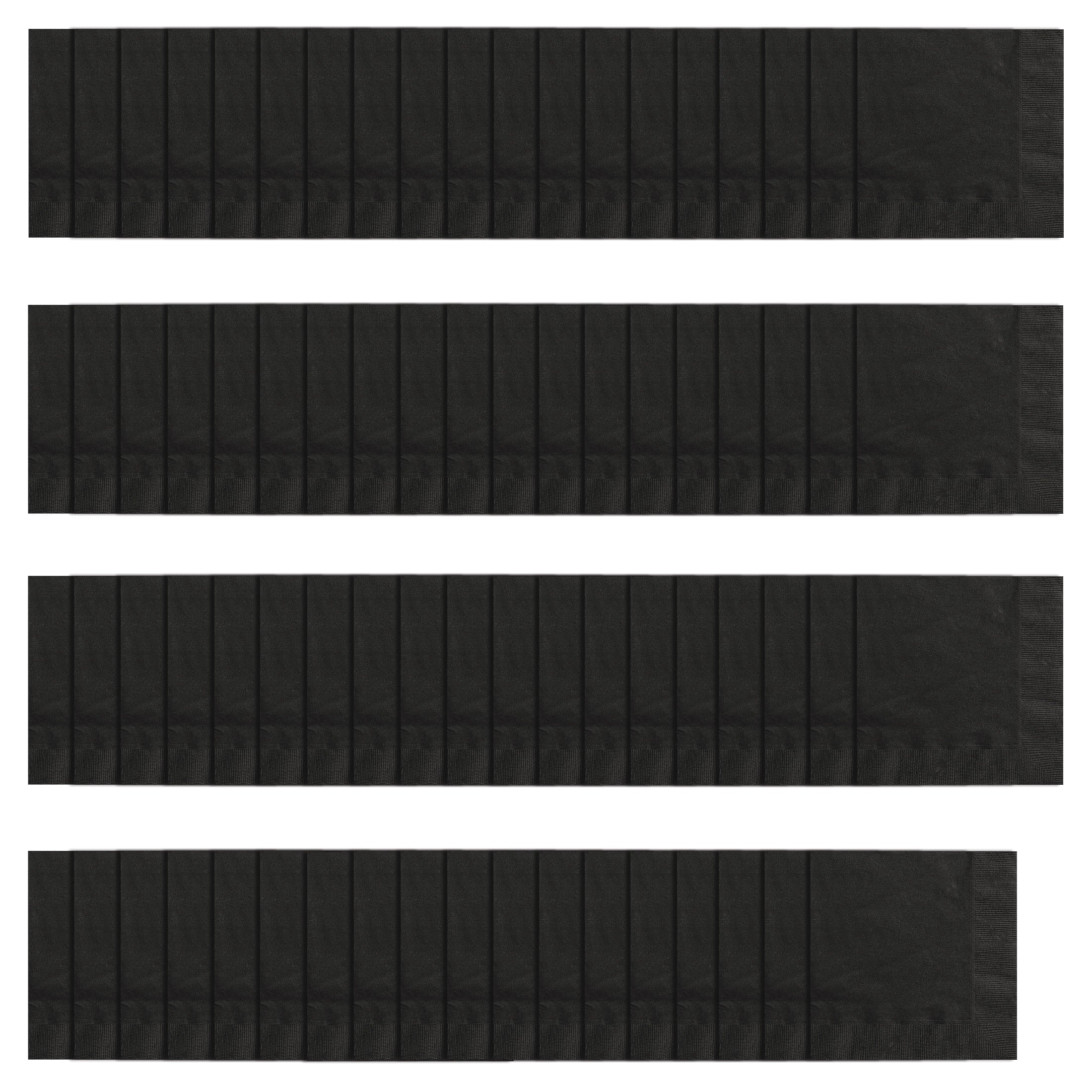 75 Count 6.5IN x 6.5IN Black Disposable Paper Napkins by Way To Celebrate