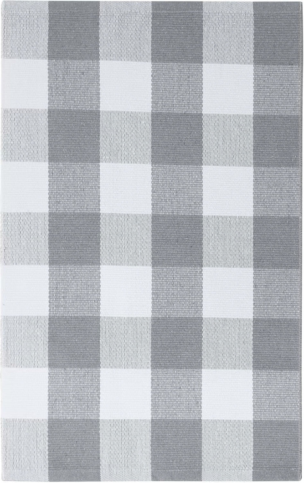 HearthHarmony Buffalo Plaid Area Rugs 2x3 Ft Brown and Black Checkered Rugs Washable Front Door Mat Hand Woven Cotton Outdoor Small Rug for Front Porch Kitchen Entryway Patio Bathroom