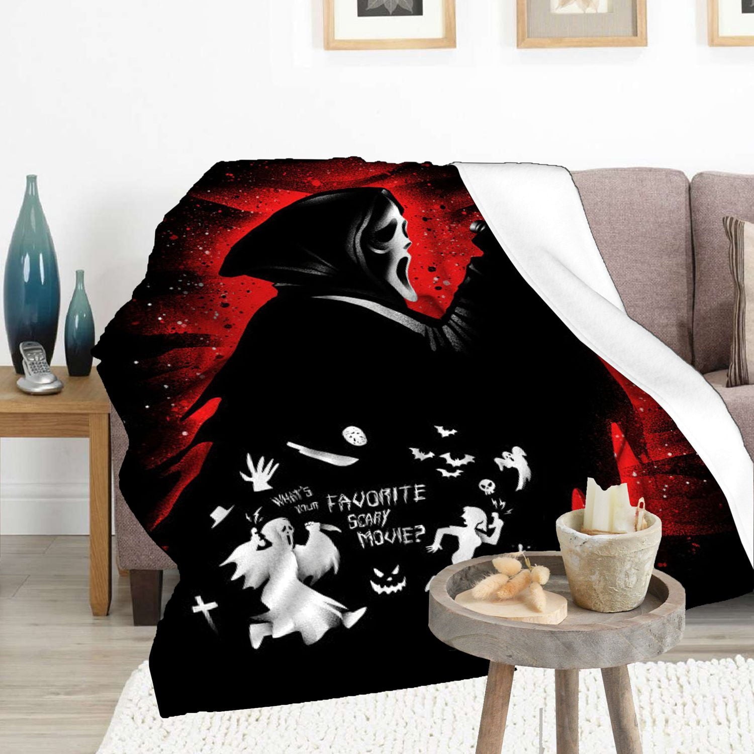 Jbralid This is My Horror Movie Watching Blanket, Horror Movie Blanket, Halloween Blanket, Scary Movie Blanket, Horror Blanket Gifts for Halloween 40x50 in