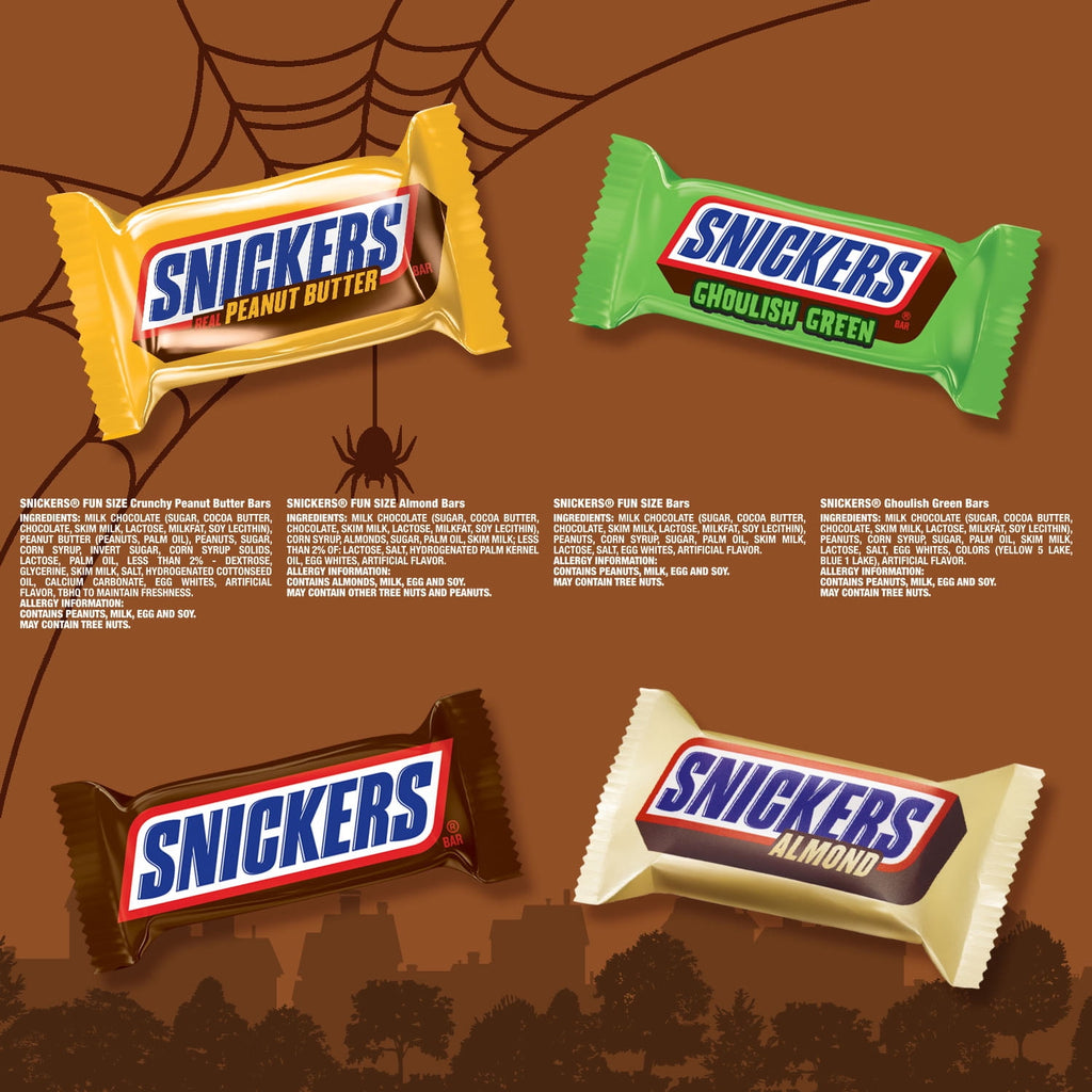 Snickers Fun Size Chocolate Halloween Candy Variety Assortment - 35 Ct Bulk Bag