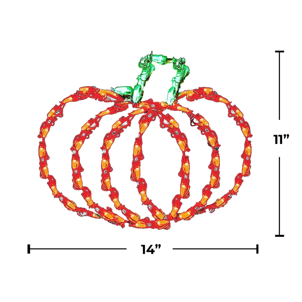 HOLIDYNAMICS Halloween LED Pumpkin Light Wire Frame Outdoor Weatherproof Decor