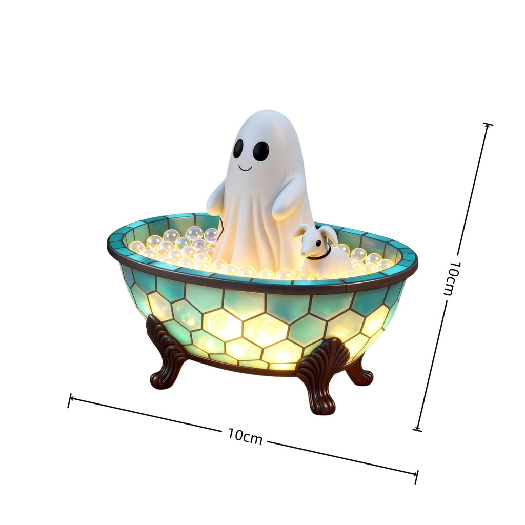 Clearance Halloween Decor-Halloween Decorations Indoor-Light up Ghost in Glass Like-Cute Ghost with Light for Home Kitchen Mantel Tabletop Party Decor and Holiday Decorations Best Halloween Gifts