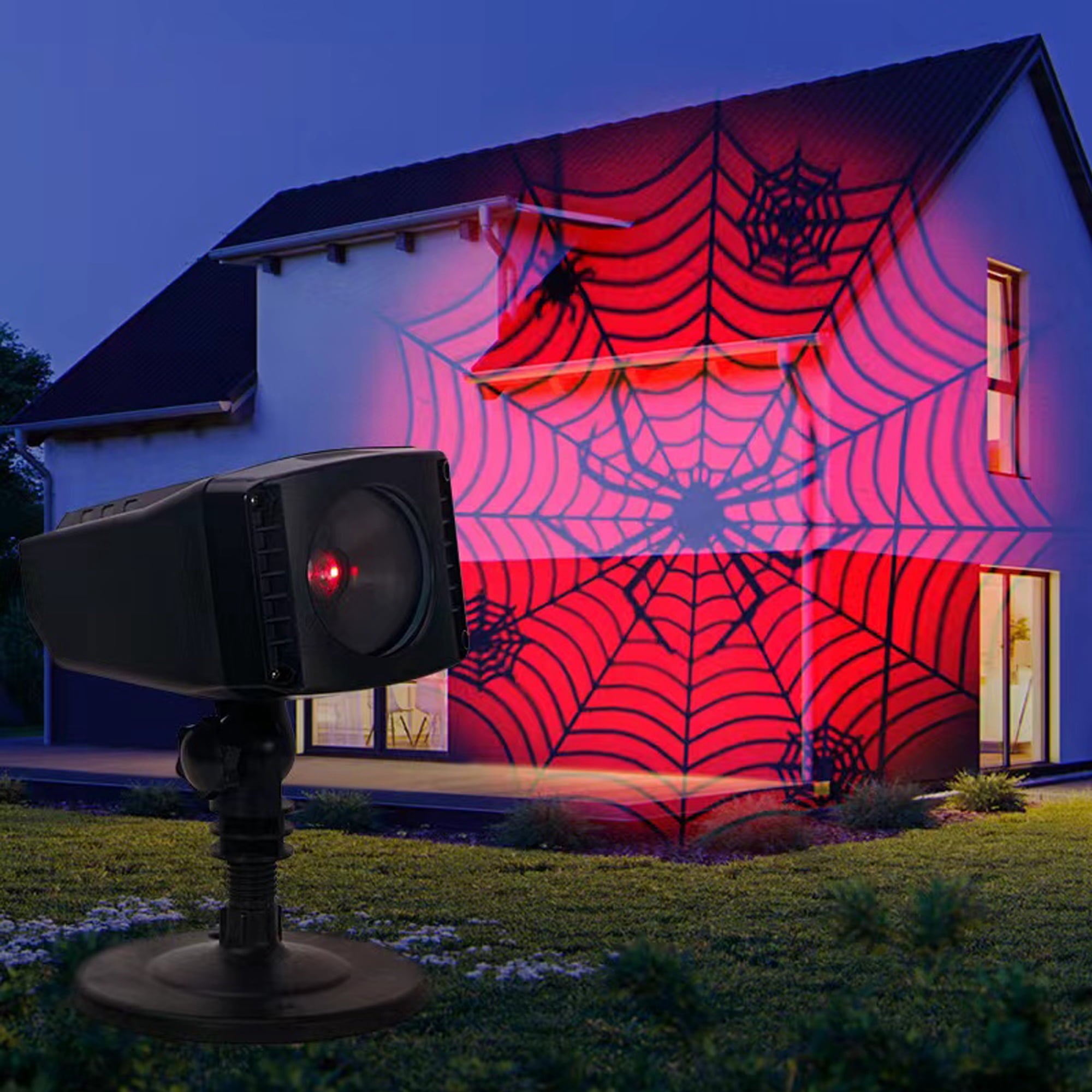 Northlight Spiderweb with Falling Spiders Halloween Outdoor Light Projector - 7"