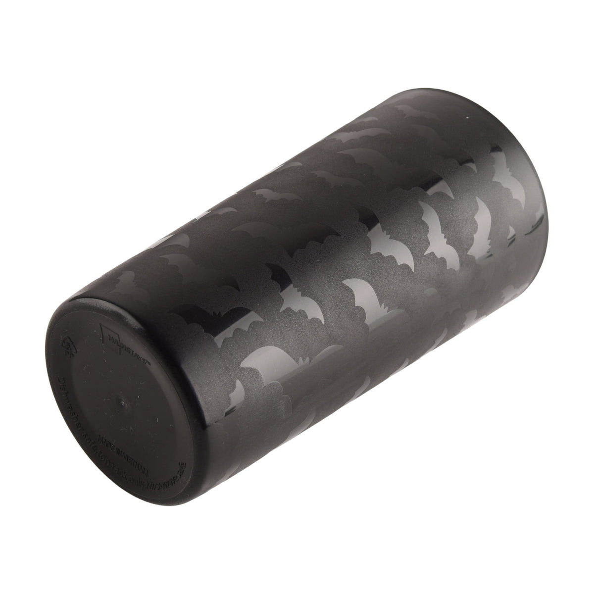 Mainstays 26 Ounce Round Plastic Etched Bat Tumbler, Black