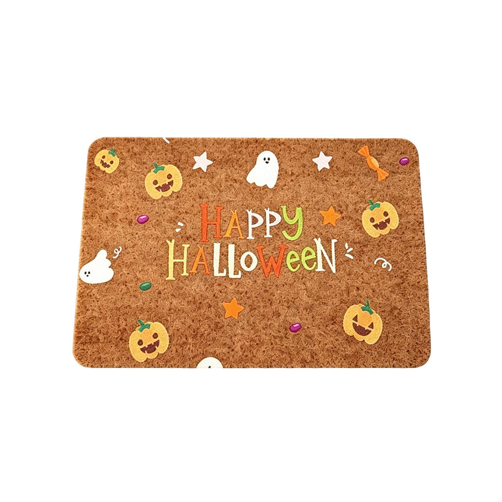 Halloween Doormat Vintage Retro Style Mat 23.6x15.7in Secure-Grip Absorbent Coir Look Entryway Rug for Front Porch Indoor Outdoor Decor by OVFUIZ