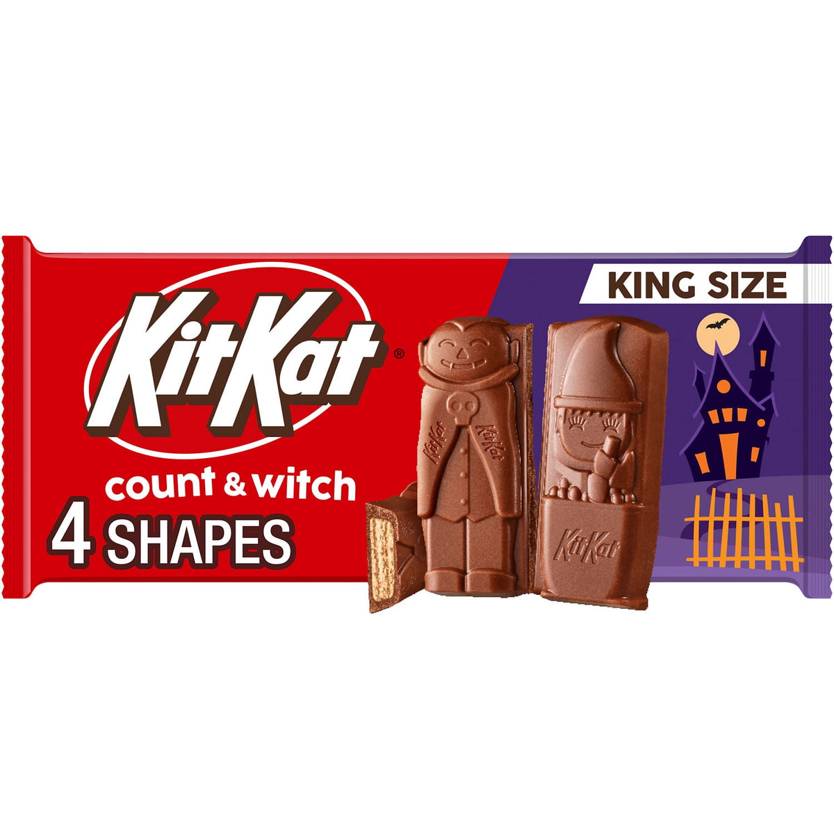 Kit Kat® Milk Chocolate Wafer Count and Witch King Size, Candy Bar, 3 oz