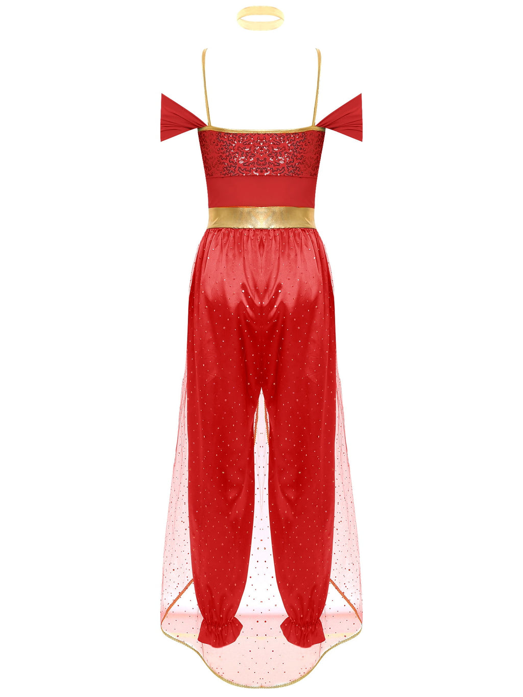 YiZYiF Women's Arabian Princess Dance Costume Halloween Party Fancy Dress Shiny Belly Dance Jumpsuit Turquoise B 4XL