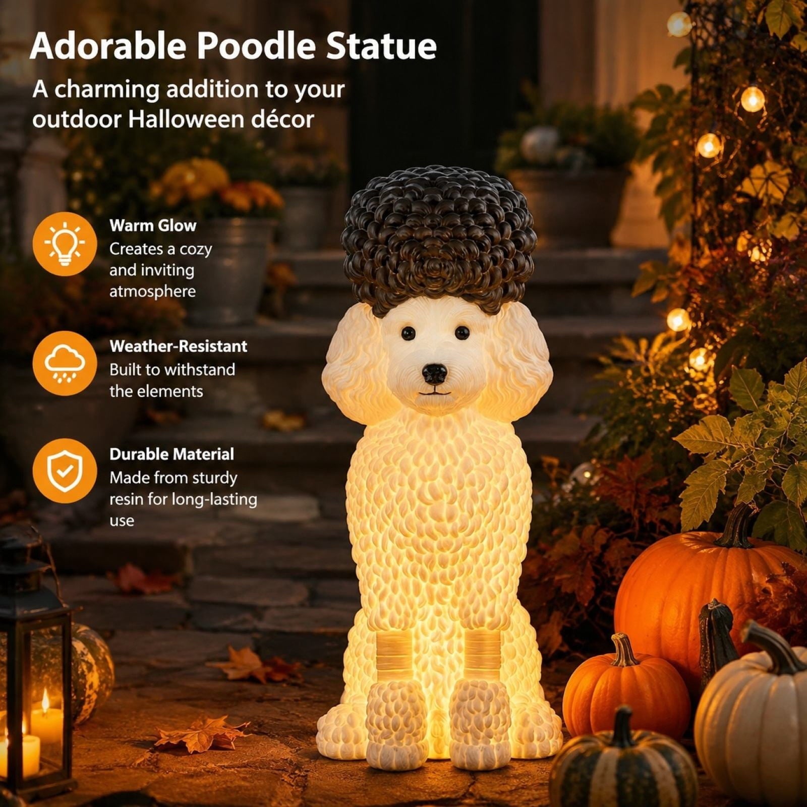 Clearance Halloween Schnauzer Bat Figurine with Ghost Bucket, 8 inch Resin Cute Dog Gifts Tabletop Decor