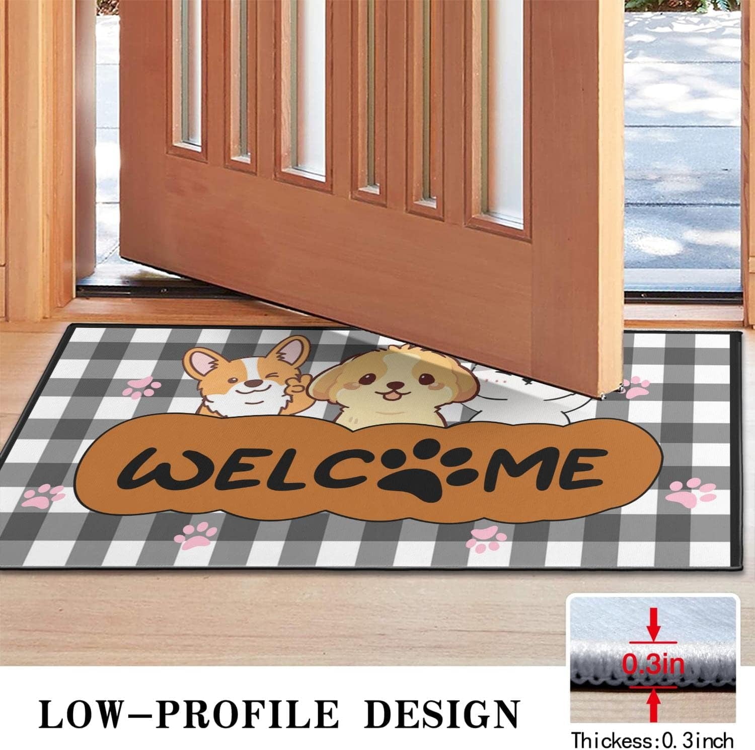 Bear Rugs Tribal Doormat Non-Slip Absorbent Resist Dirt Front Door Mat Machine Washable Welcome Mats Outdoor Inside Floor Rugs for Entryway 30" X 17"…