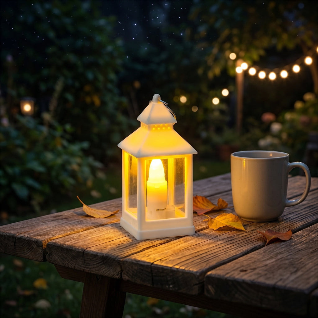 Djiypn Mini Lanterns 2Pack LED Small Lanterns Decorative Indoor Outdoor Hanging Lantern Decorative Candle Light Farmhouse Decor for Weddings Western Camping Party Halloween Christmas Decorations