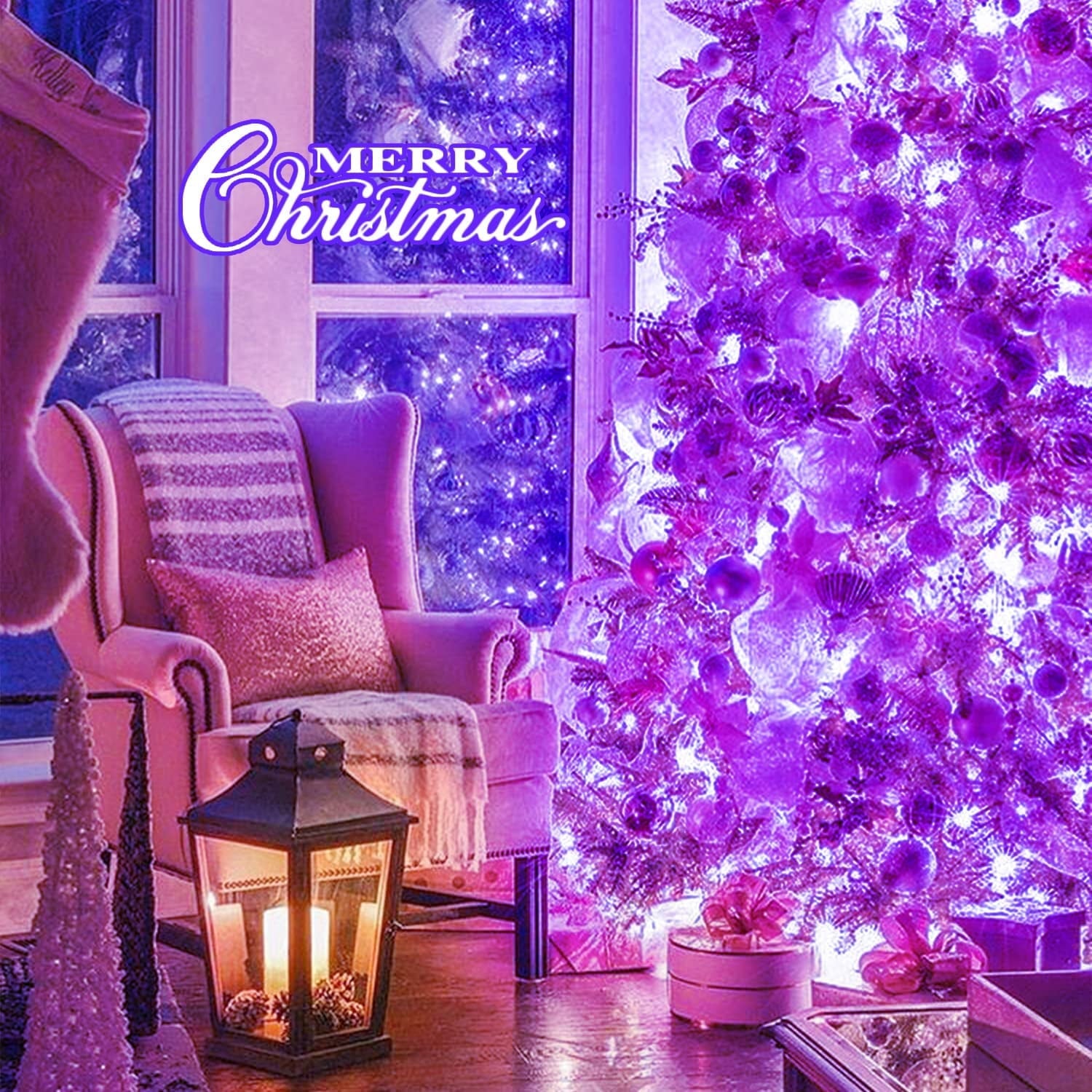 JMEXSUSS 33ft 100 LED White Christmas Lights, 8 Modes Connectable Clear Wire Twinkle Fairy String Lights Indoor, Plug-in Christmas String Lights Outdoor Waterproof for Christmas Wedding Party Tree