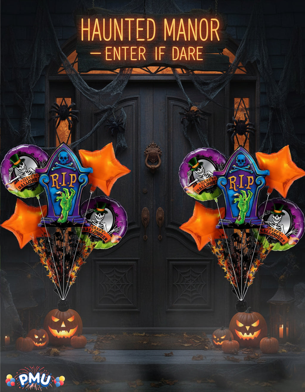 PMU Halloween Flying Ghost 24 Inch Mylar-Foil Balloon (10/pkg) Pkg/1