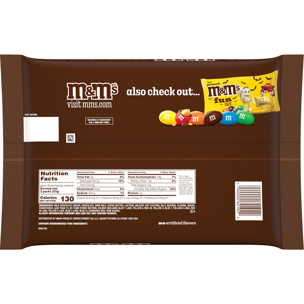M&M's Milk Chocolate Fun Size Halloween Chocolate Candy - 10.53oz Bag