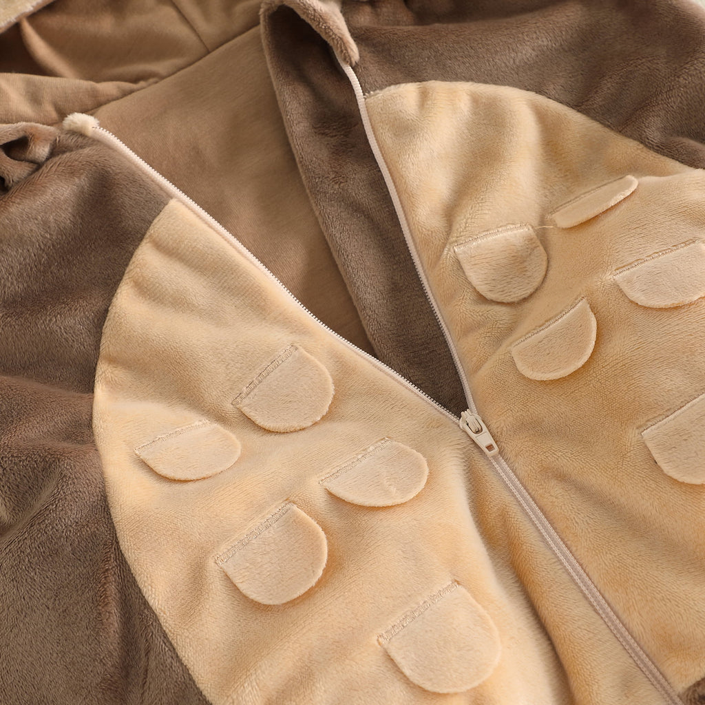 RUINIXCW Newborn Baby Boy Halloween Costume Kids Infant Animal Cosplay Outfit Toddler Fall Winter Clothes Warm Fleece Hooded Sleeveless Romper