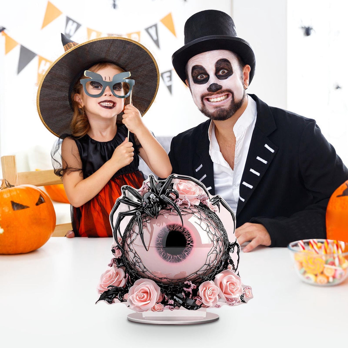 PEIBang Halloween Witch 2D Acrylic Decor,Halloween Tabletop Centerpiece for Living Room Home Party Decorations