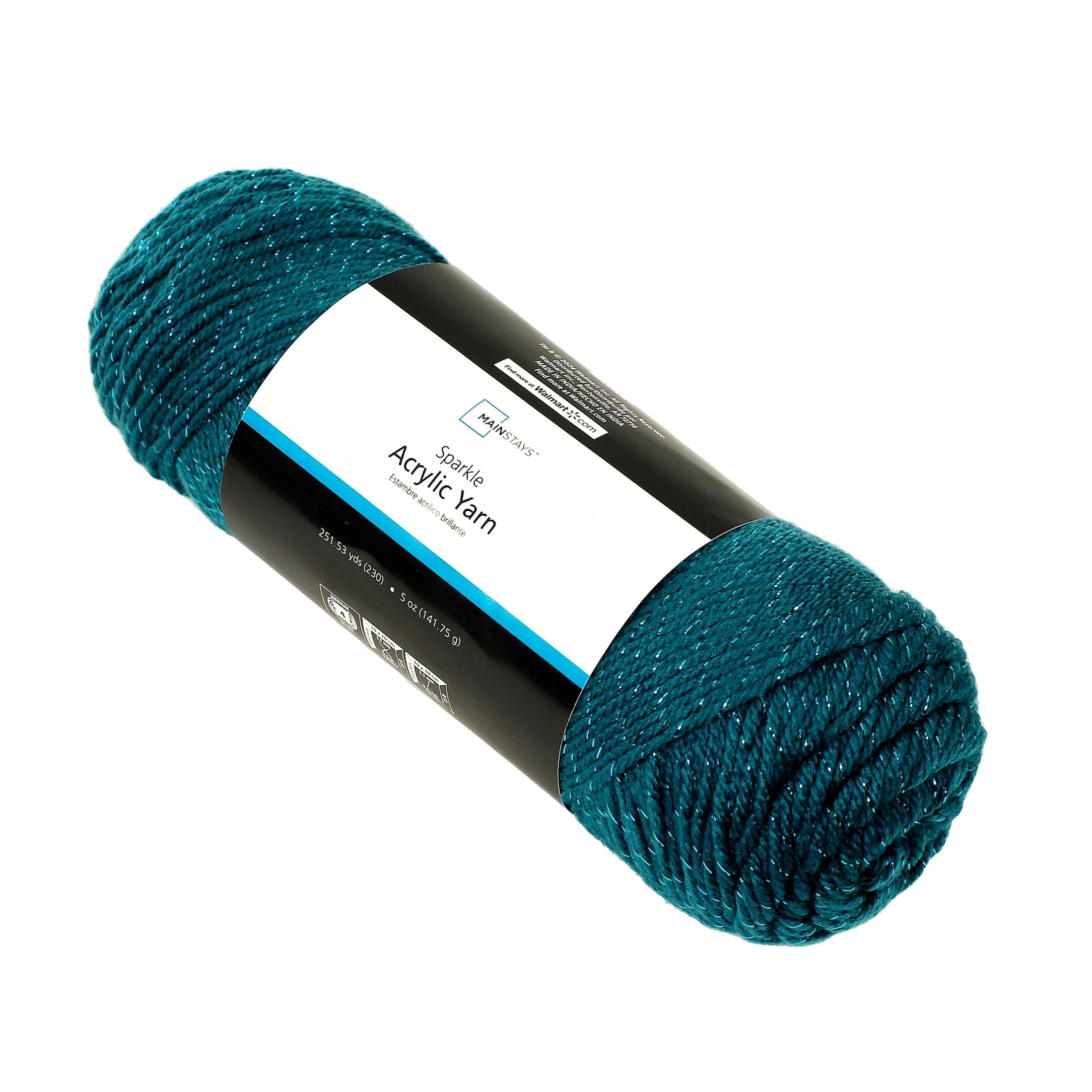 Mainstays Sparkle Acrylic Yarn, 5 oz, Platinum Silver