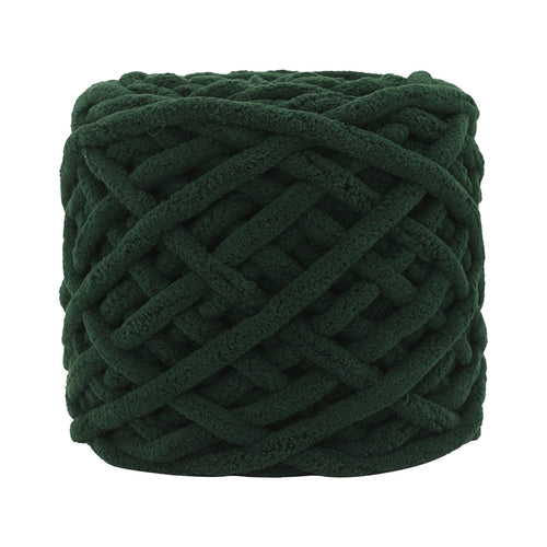 1 Pc Blanket Yarn Chunky Knit Chenille Yarn Soft Velvet Yarn Crochet Knitting Blanket Yarn DIY Craft for Knit Sweaters, Blankets, Shoes, Scarves, Clothes, Dark Green