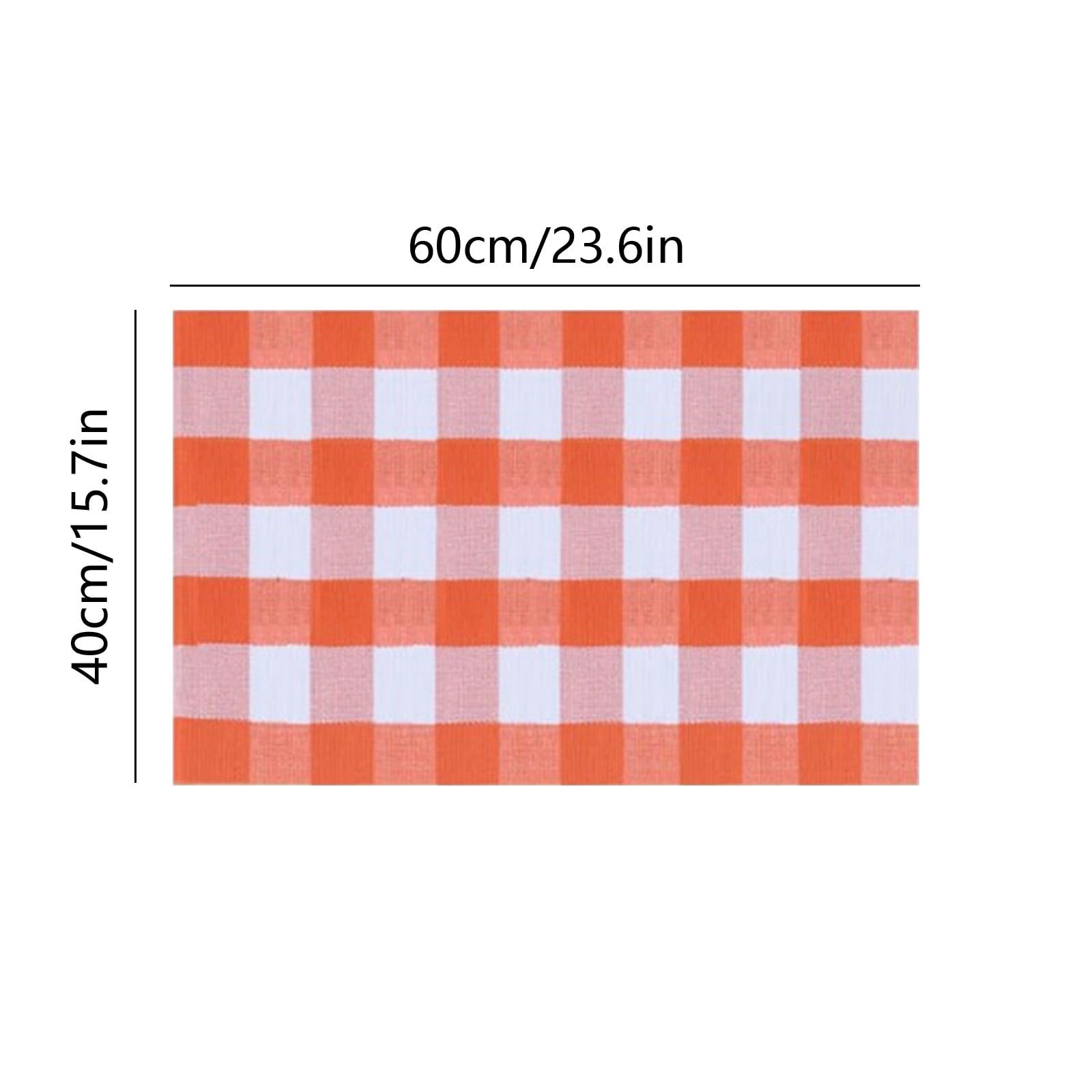 Summercome Buffalo Check Rug, Fall Outdoor Orange and White Buffalo Plaid Rug, Washable Hand-Woven Outdoor Checkered Rugs, Layered Door Mats for Kitchen Farmhous Entryway, Halloween Christmas Decorati