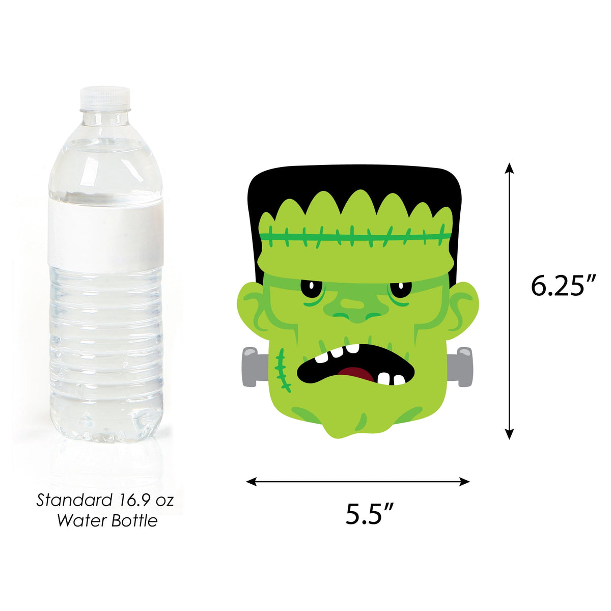 Big Dot of Happiness Halloween Monsters - Decorations DIY Skeleton, Dracula, Frankenstein, and Mummy Party Essentials - Set of 20