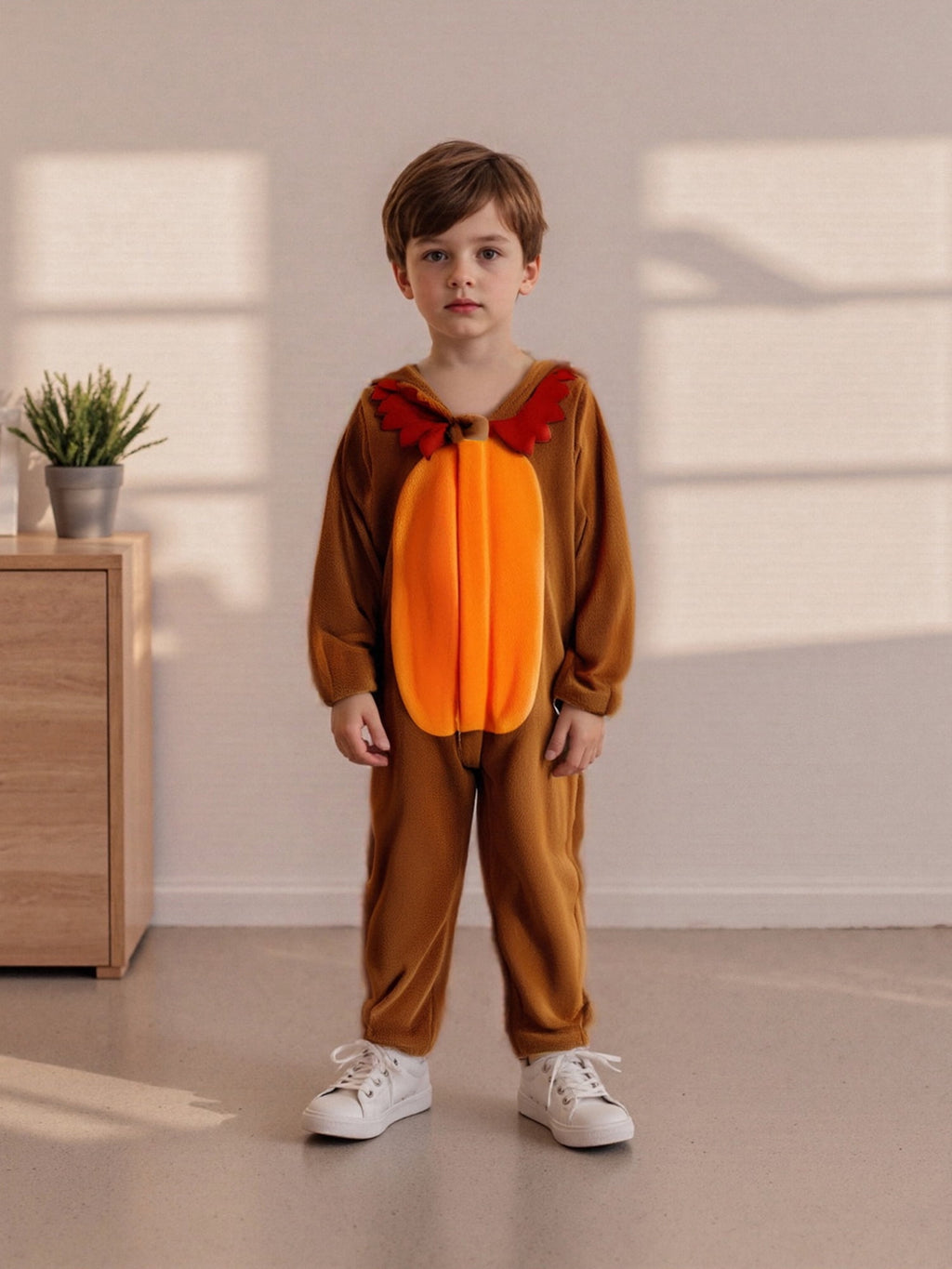 RUINIXCW Toddler Baby Girl Boy Thanksgiving Turkey Costume Kids Halloween Animal Costume Infant Baby Boy Girl Fall Winter Clothes Warm Flannel Romper Long Sleeve Hooded Zip Up Jumpsuit