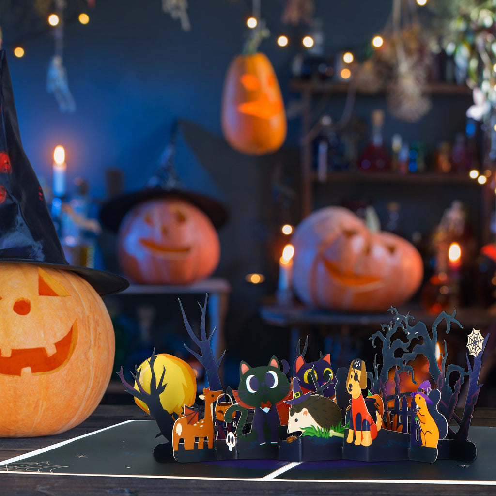 WaaHome Halloween Pop Up Card 3D Spooky Pumpkin Halloween Greeting Pop Up Cards Happy Halloween Cards with Envelope&Notecard Funny Halloween Gifts Card for Kids Adults Boyfriend Girlfriend Party Favor