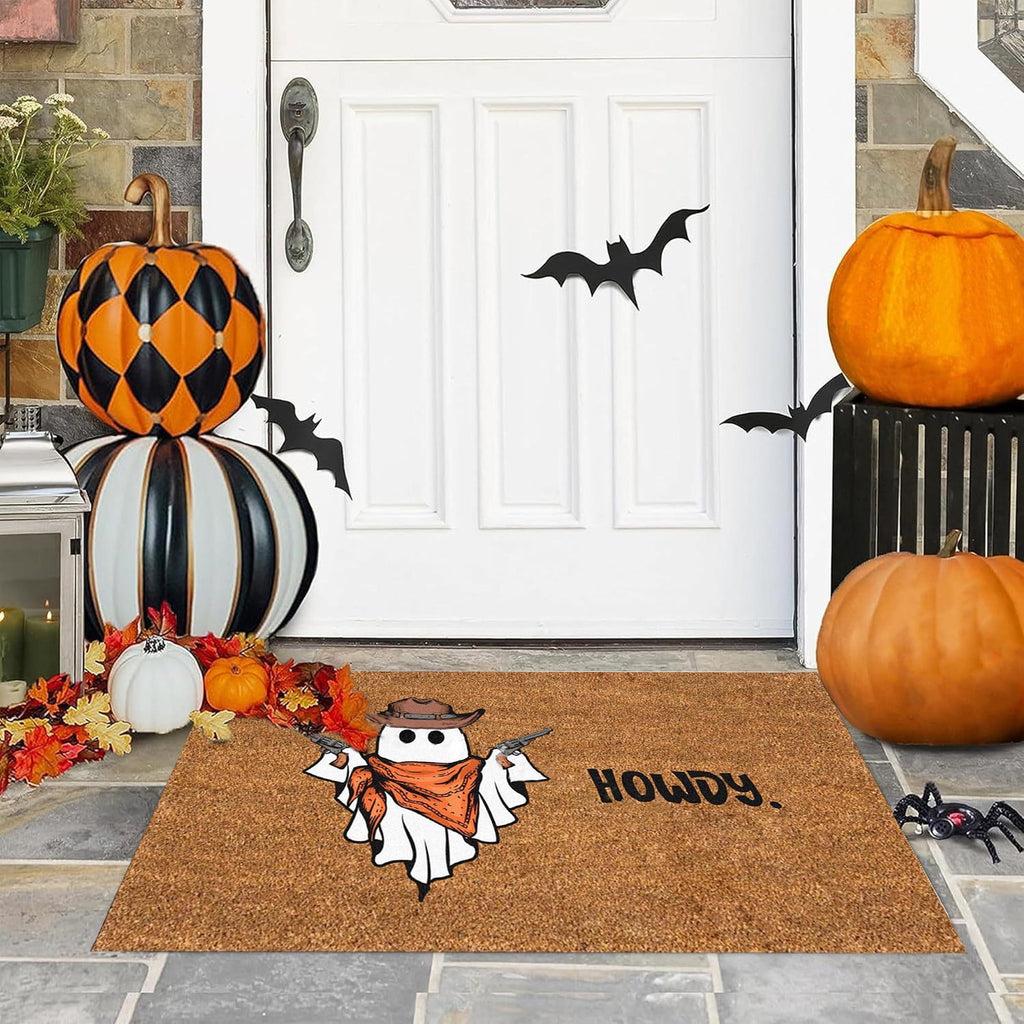 Fnyoxu Halloween Decorations, Halloween Thanksgiving Pumpkins Doormat Rug - Non-Slip Entrance Doormat Rug Indoor for Home/Bathroom/Kitchen/Bedroom