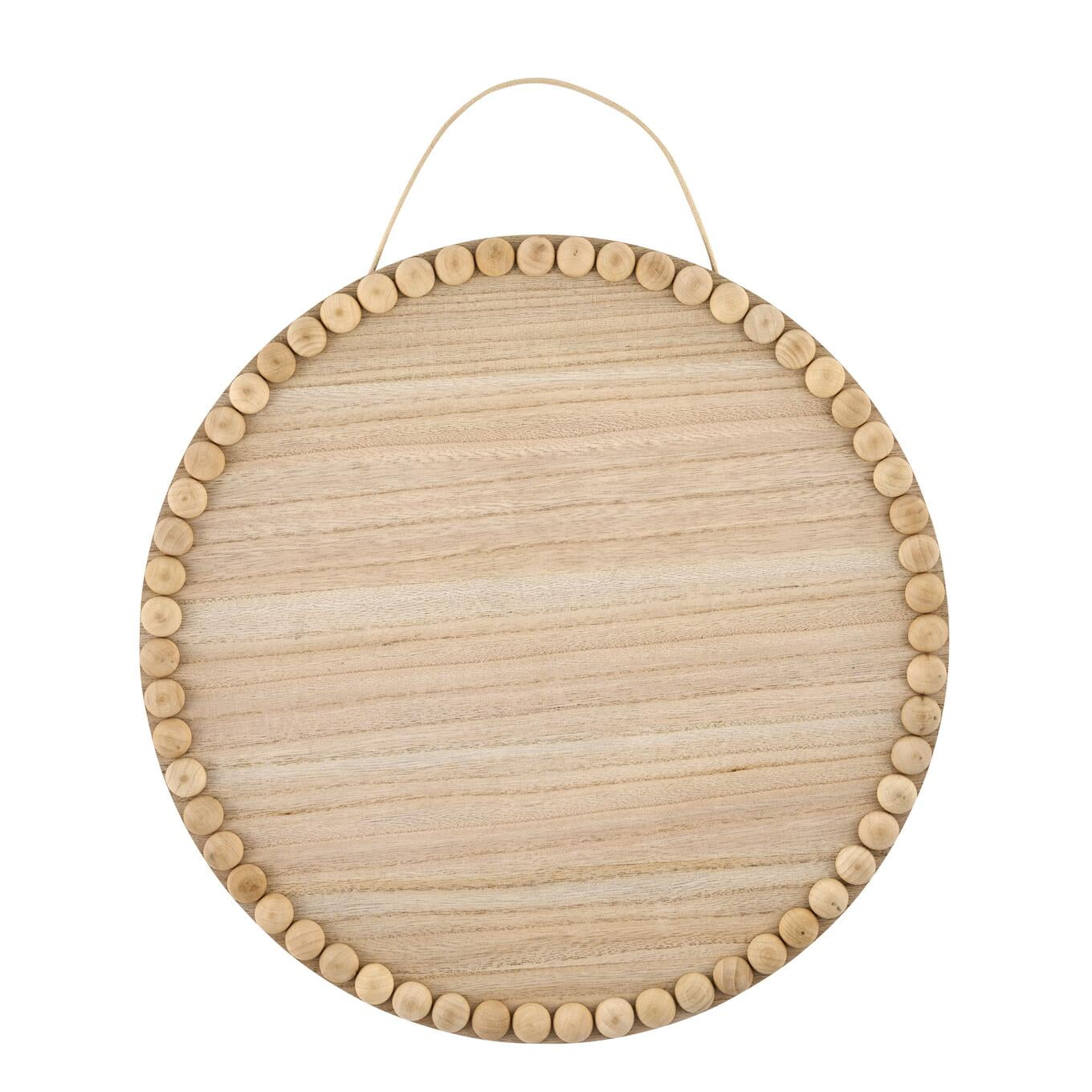 Plaid Wood Surfaces Round Beaded Edge Plaque, 15"