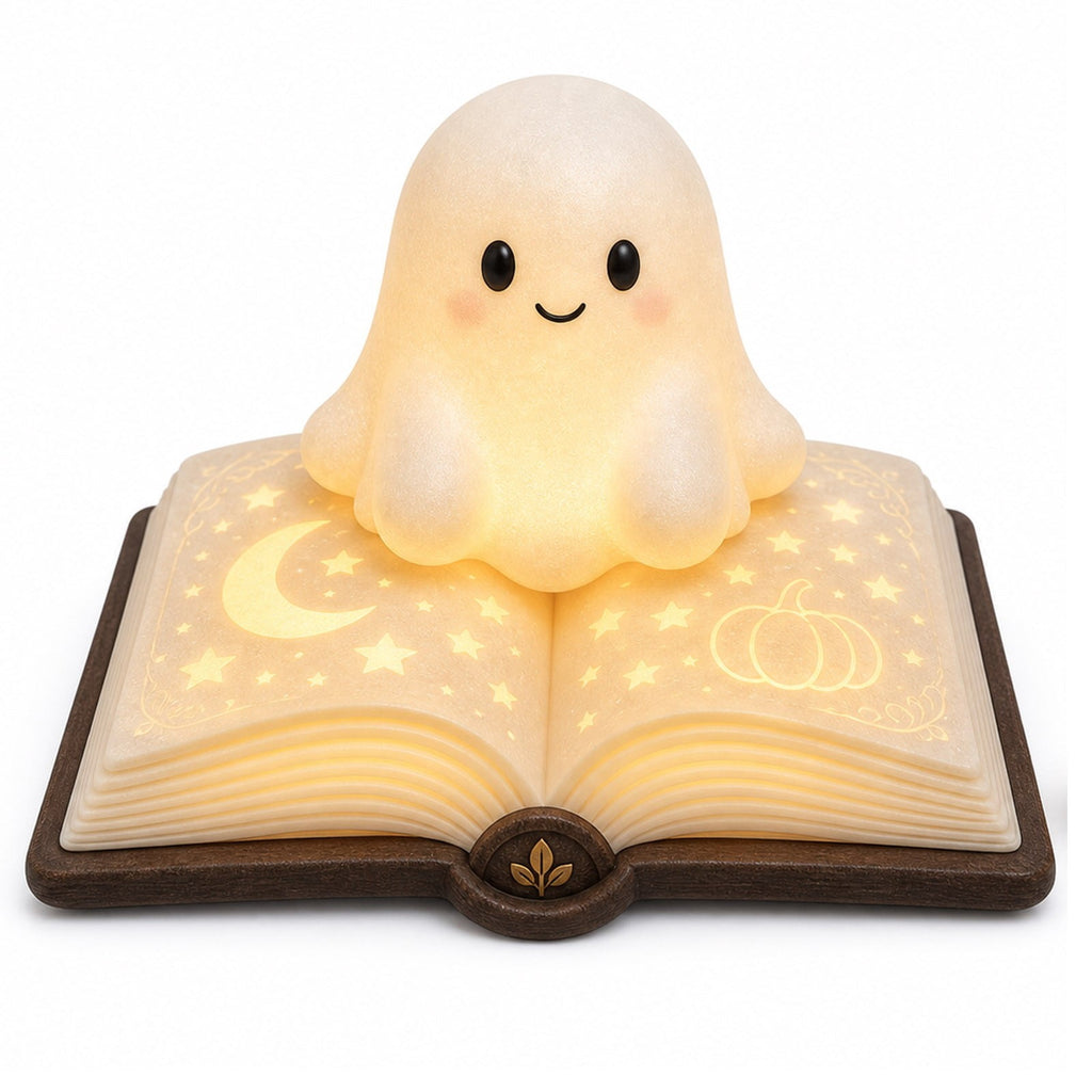 Clearance Halloween Decor-Halloween Decorations Indoor-Light up Ghost in Glass Like-Cute Ghost with Light for Home Kitchen Mantel Tabletop Party Decor and Holiday Decorations Best Halloween Gifts
