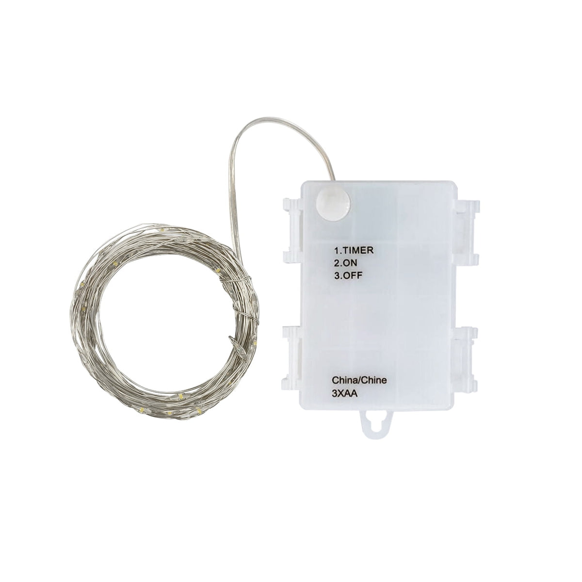 2 Pack Battery Operated Mini Lights,Indoor Led Fairy Lights with Timer 6 Hours on/18 Hours off for Wedding Party Decorations,50 Count Leds,17 Feet Silver Wire(Cold White)