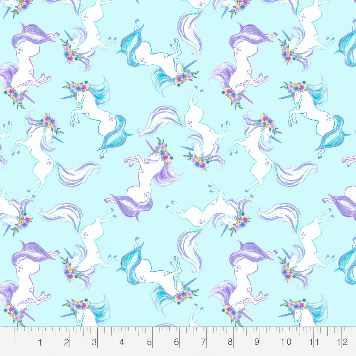 Create It 18"x21" Cotton Unicorn Glitter Precut Sewing & Craft Fabric Bundle, Multicolor 5 Piece