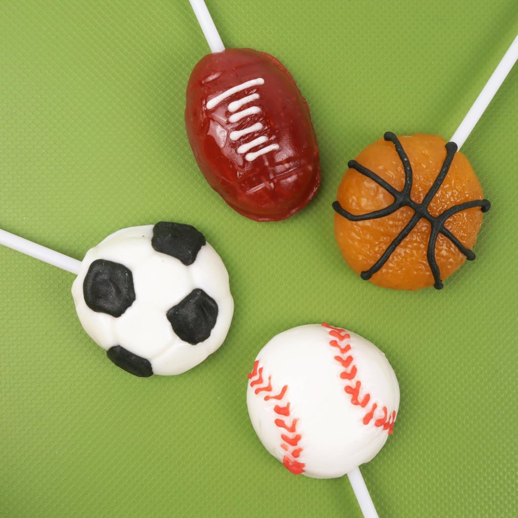Sports Ball Lollipops, Team Party Favors, Candy Pops, Goodie Bag Fillers, 24 Count, 14.6 Ounce Box