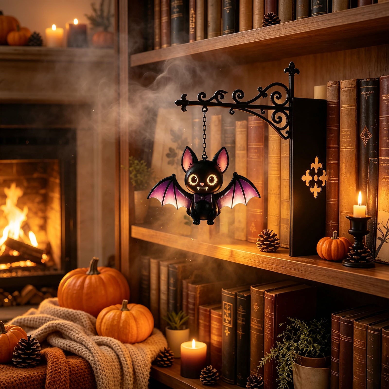 Nkmbld Halloween Bookshelf Lamp, Vintage Library Lantern Decorative Bookshelf Lighting, Hanging Ghost Lantern Book Shelf Light, Halloween Decorations Indoor