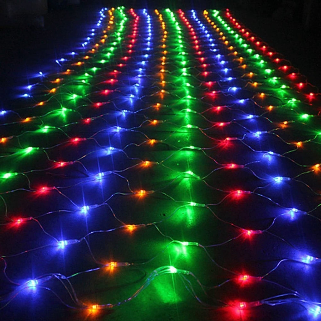 Dazzle Bright Christmas Net Lights, 360 LED 12FT x 5 FT Transparent Wire Waterproof Connectable String Lights with 8 Modes Christmas Outdoor Lights for Bushes Garden Party Holiday Decoration (Green)
