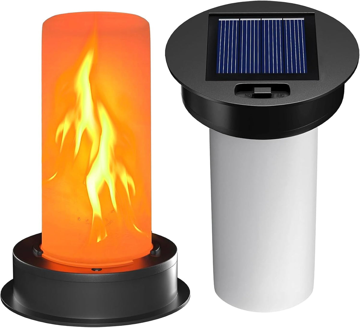 2 Pack Solar Light Replacement Top with Flickering Flame, Waterproof Solar Light Parts for Hot Air Balloon Lanterns (Fits 2.87 to 3.35 Inch Openings) Replacement Kit for Outdoor Decor Garden Patio