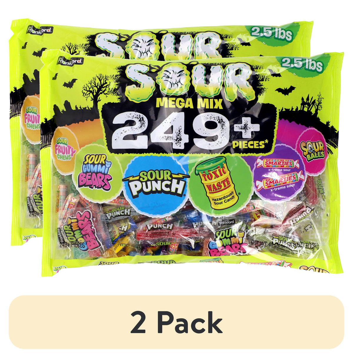 Frankford Sour Mega Brands Variety Bulk Candy Bag, 40 oz
