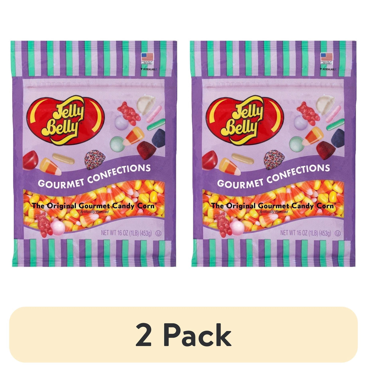 Jelly Belly Candy Corn, 1 Pound (16 Ounces) of Creamy Classic Vanilla Candy in a Resealable Bag