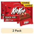 (2 pack) Kit Kat Milk Chocolate Wafer Snack Size, Halloween Candy Jumbo Bag, 20.1 oz