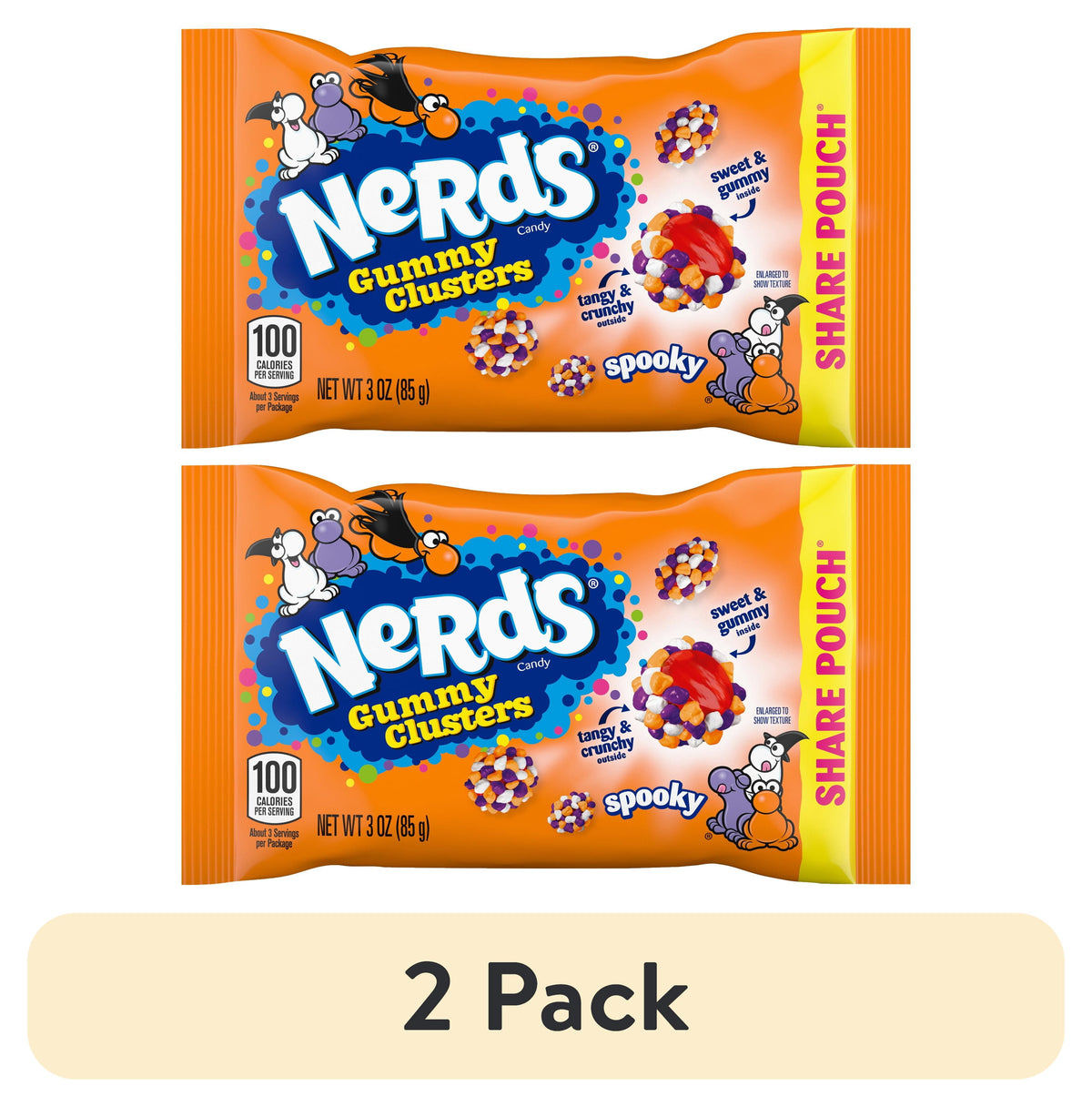 Nerds Spooky Gummy Clusters, Halloween Candy, Nerds Gummy Candies, 3 Ounce Share Pack