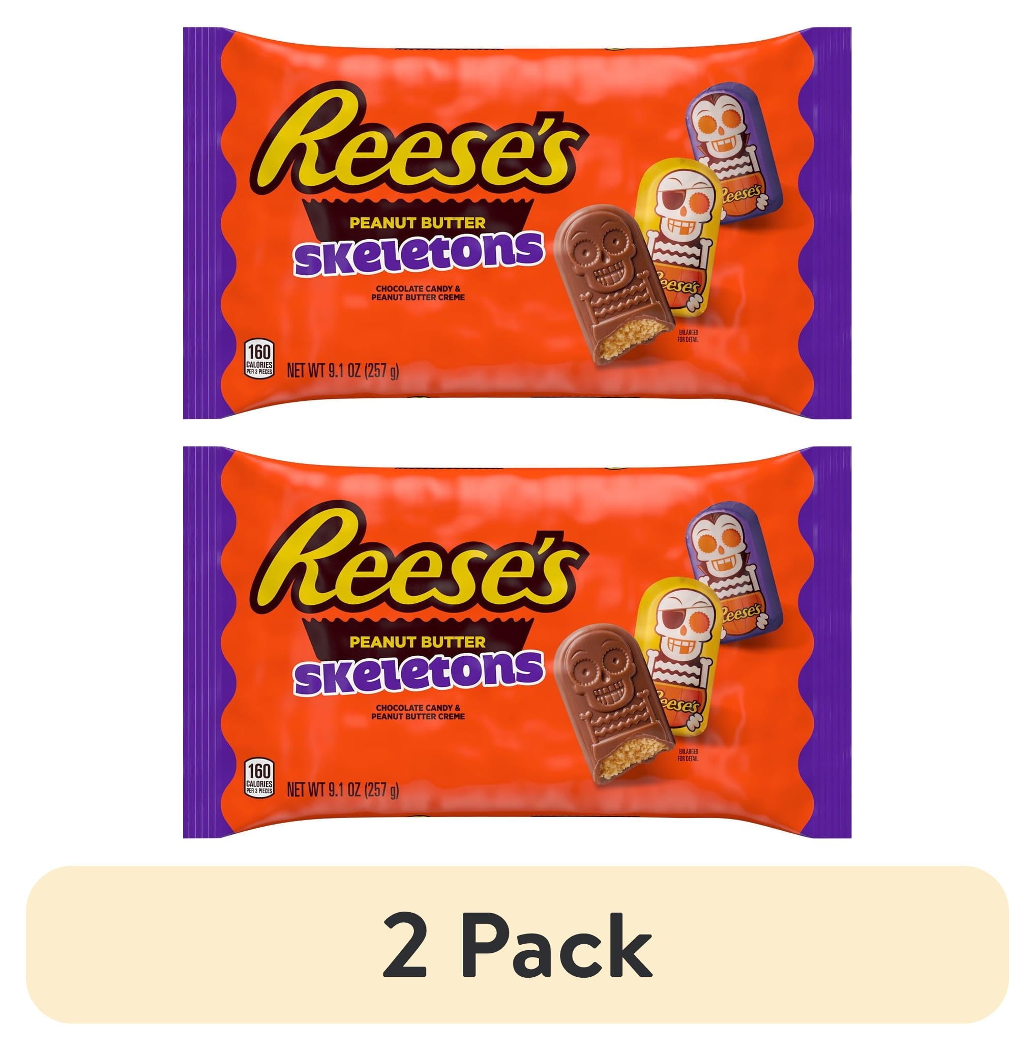 Reese's Chocolate Peanut Butter Creme Skeletons Halloween Candy, Bag 9.1 oz