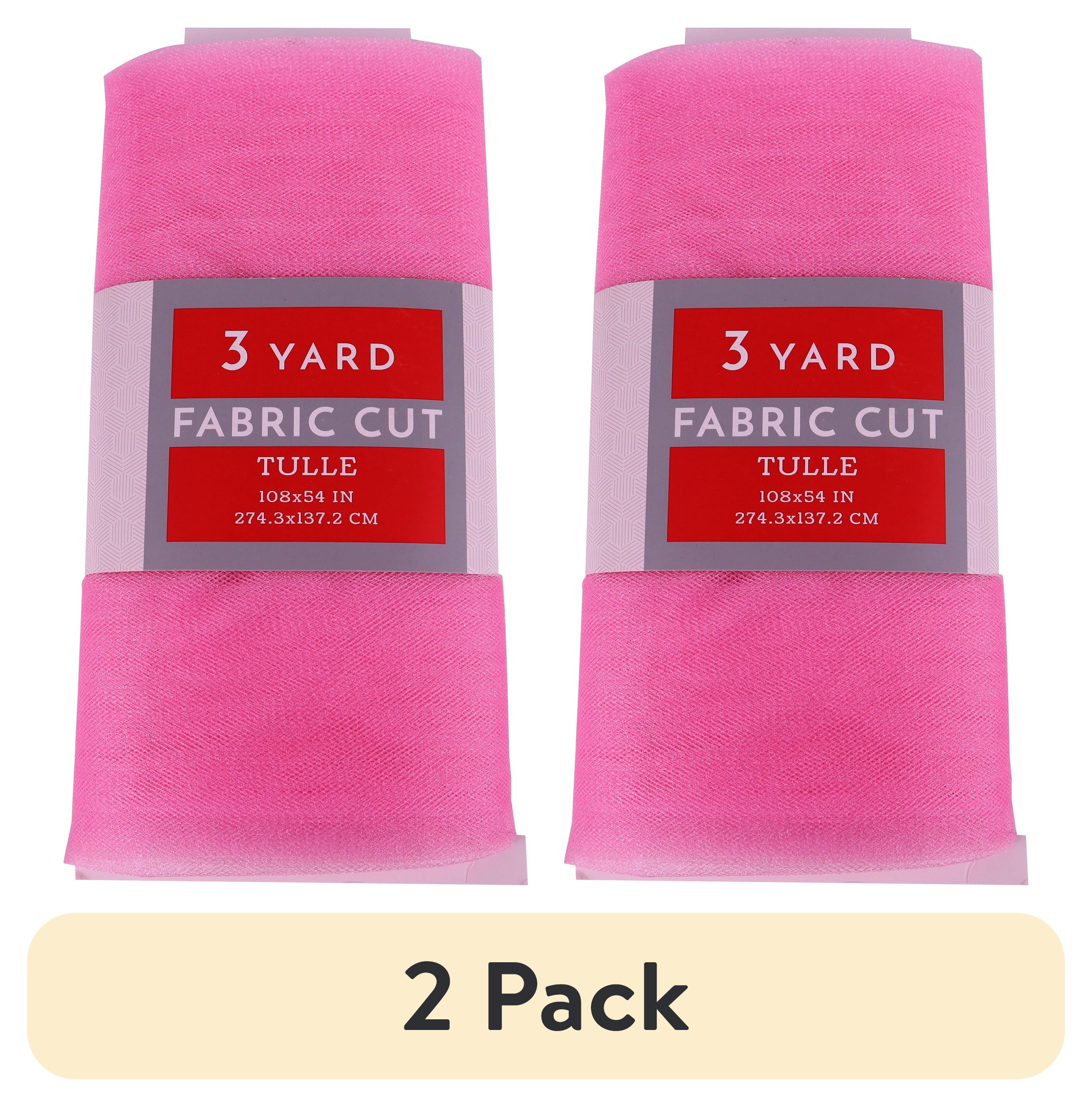 3 Yard Cut Sparkle Tulle Fabric, Bright Pink, 54" Wide for Apparel & Crafting, by Fuzhou