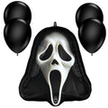 20" Halloween Ghost Face Balloon with 4 Latex Balloons – Spooky Party Decoration Set