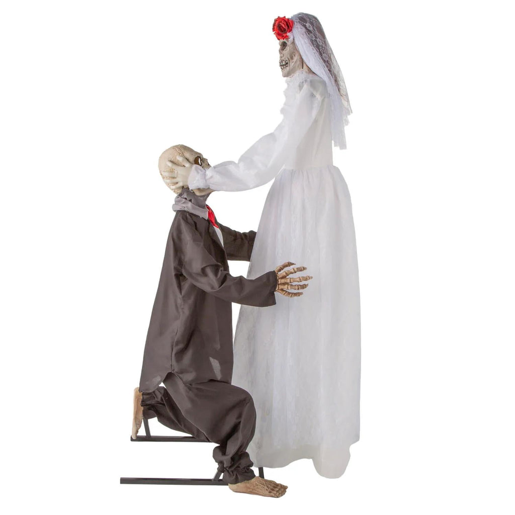 5 Ft. 10 3/4" Animated Skeleton Wedding Couple Halloween Decoration