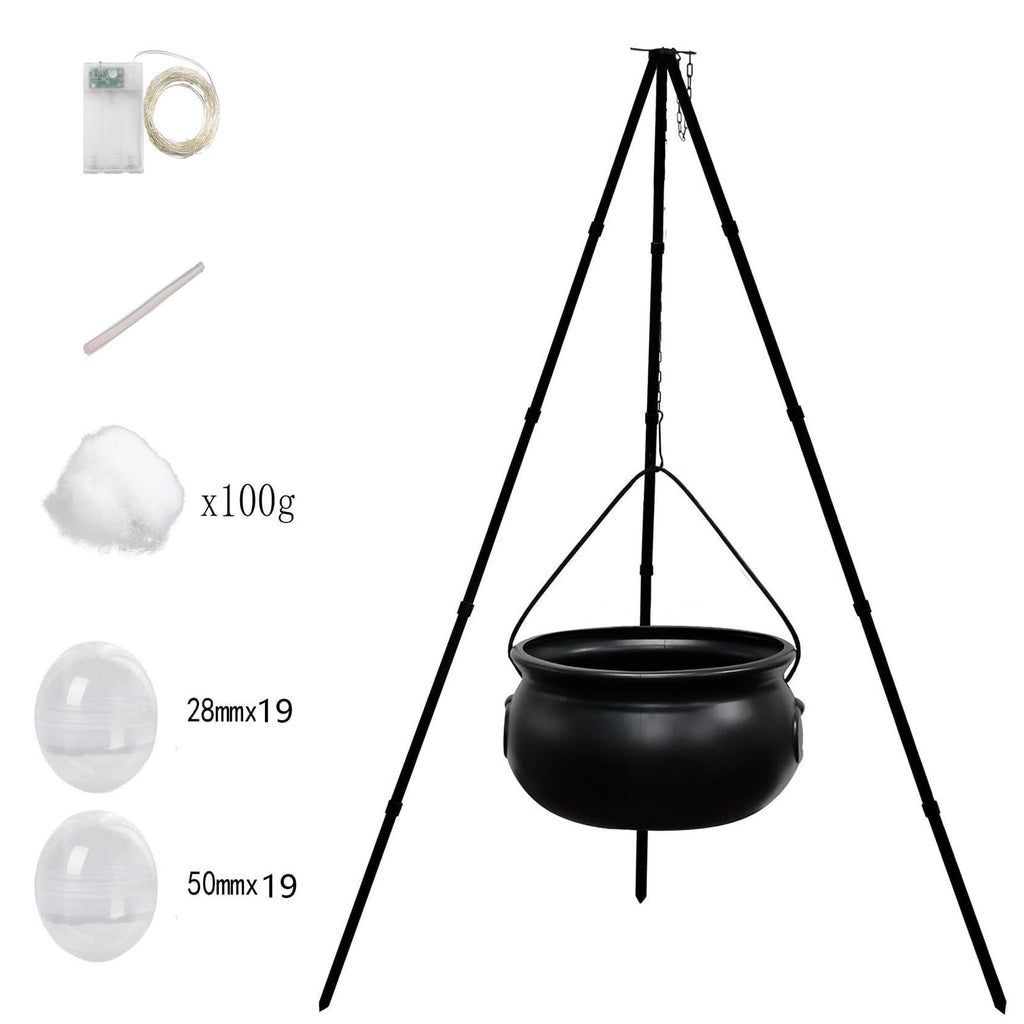 Muecwrye Halloween Decorations Outdoor, Halloween Clearance! Halloween Witches Cauldron on Tripod with Lights, DIY Bubbling Cauldron Set Decor for Home Porch Outside, Halloween Party Supplies