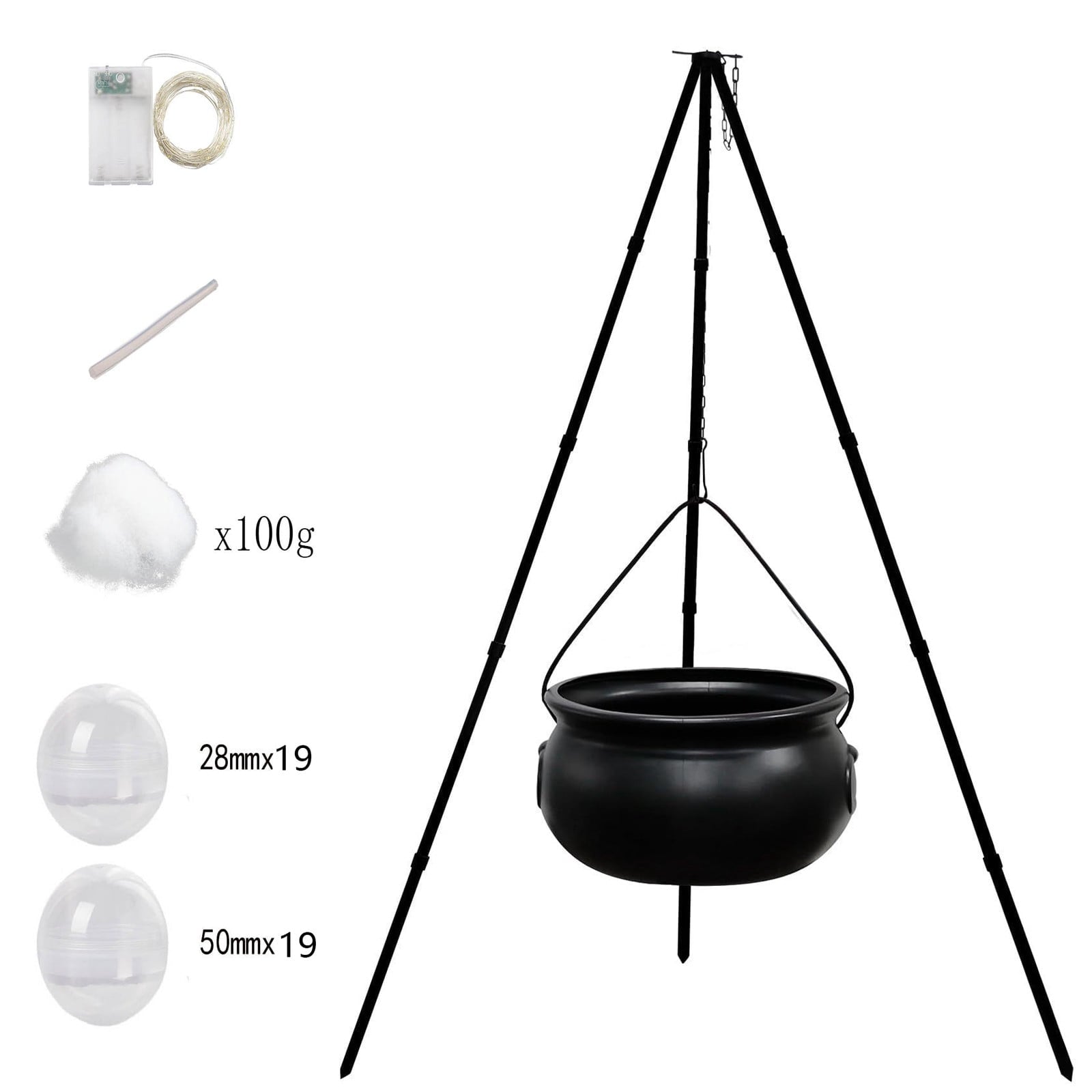 Muecwrye Halloween Decorations Outdoor, Halloween Clearance! Halloween Witches Cauldron on Tripod with Lights, DIY Bubbling Cauldron Set Decor for Home Porch Outside, Halloween Party Supplies