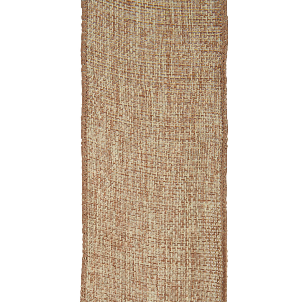 (3 pack) Offray Ribbon, Natural 2 1/2 inch Wired Linen-Look Ribbon for Floral, Crafts, and Decor, 12 feet, 1 Each