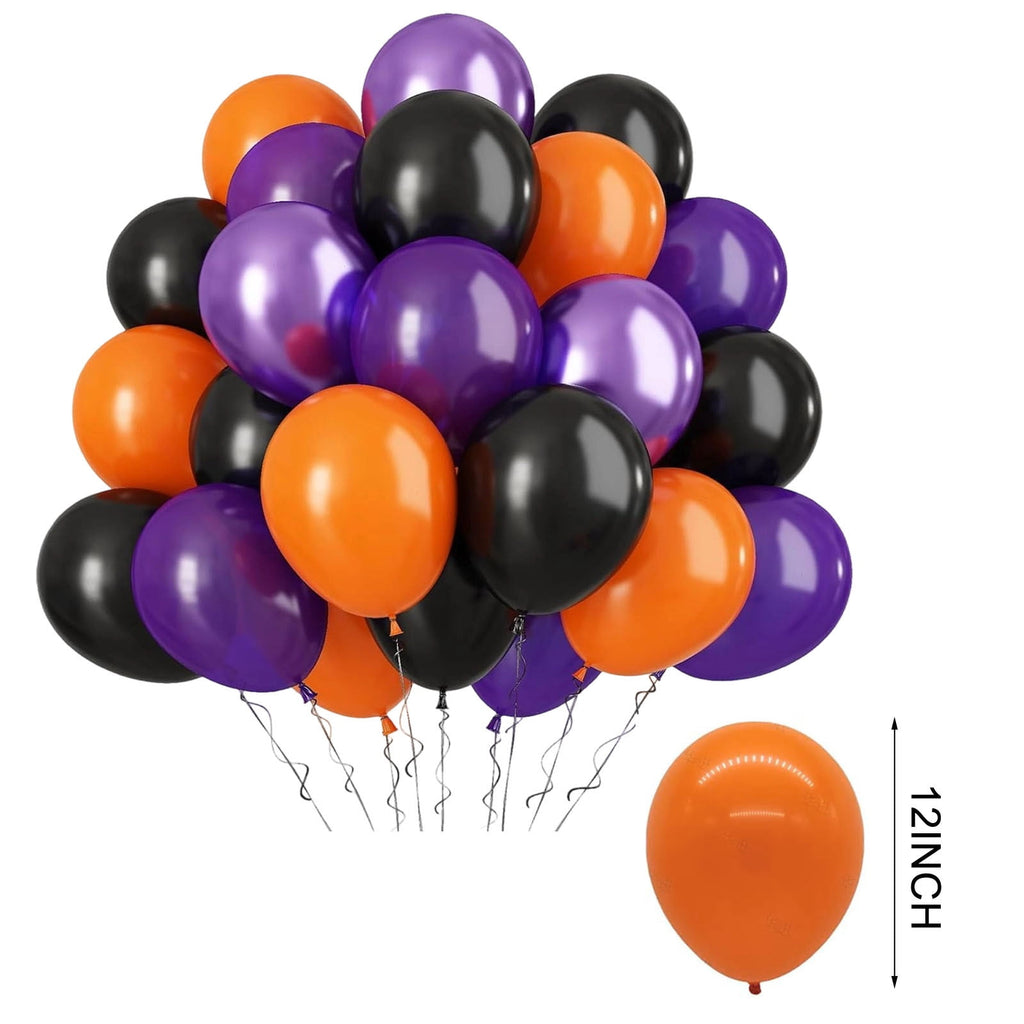 Latex Balloons, Party Decorations, 30pcs Black Orange Confetti Balloons for Halloween Birthday Celebration, Durable Odorless Safe for Kids