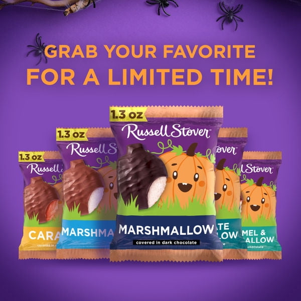 RUSSELL STOVER Halloween Milk Chocolate Peanut Butter Pumpkin, 1.3 oz. (Pack of 18)