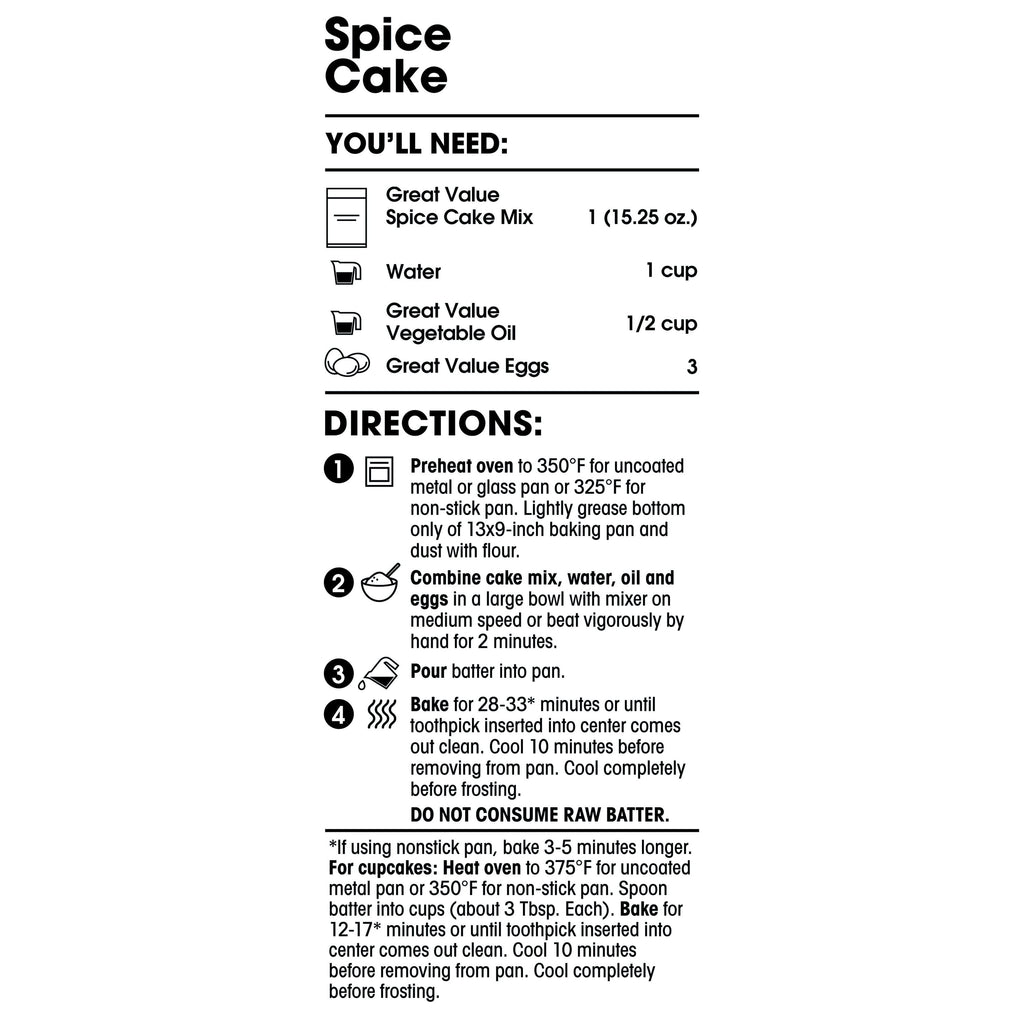 Great Value Spice Cake Mix, 15.25 oz