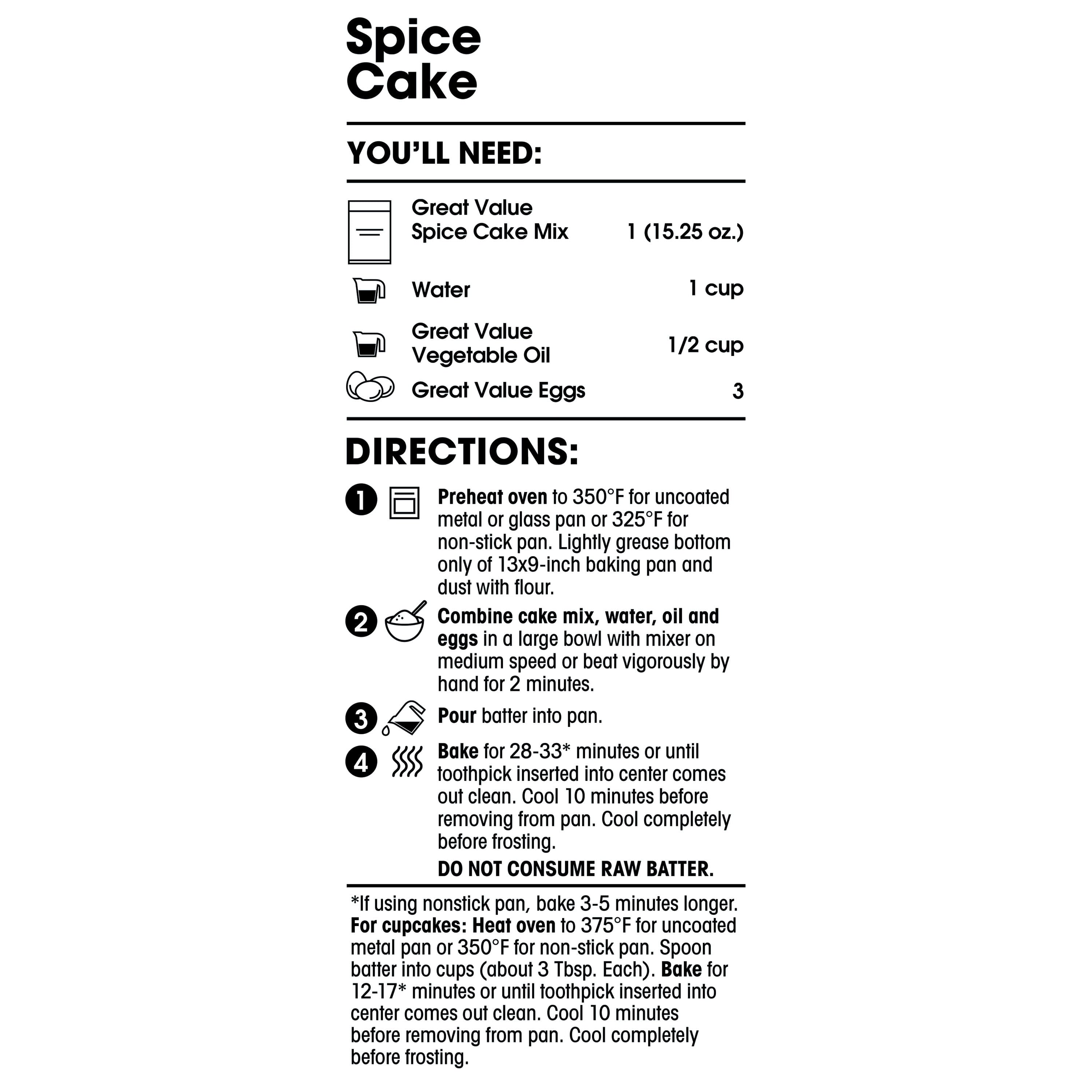 Great Value Spice Cake Mix, 15.25 oz
