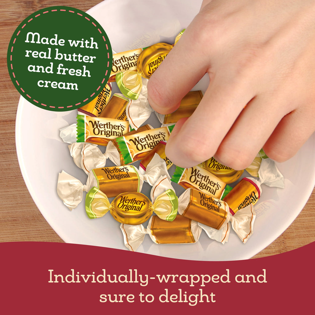 Werther's Original Individually Wrapped Caramel Apple Hard Candy, 8.57 oz Bag